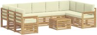vidaXL Buiten bankenset 10 st Wit en Crème Polyester