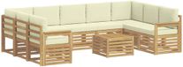 vidaXL Buiten bankenset 10 st Wit en Crème Polyester