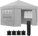 Outsunny pop-up luifel Oxford stof lichtgrijs 298x298x288cm
