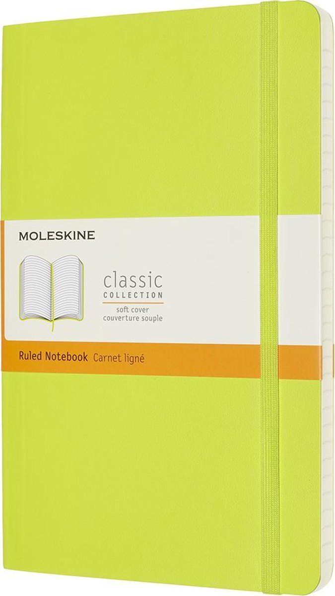 Moleskine Notitieboek Large (13x21 cm) Gelinieerd Zachte Kaft Limoen Groen