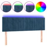 VidaXL Hoofdeind & Voeteind Donkerblauw Polyester, Hout 1440 mm x 50 mm x 780-880 mm