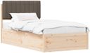 vidaXL Bedframe met Gevoerde Hoofdbord Taupe 100 x 200 cm