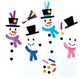 Baker Ross FE951 Sneeuwman Mix&Match Boekenlegger Knutselset - Pak van 8, Maak en Versier Kleurrijke Kerstmis Bladwijzers voor Kinderen, Knutsel Activiteit