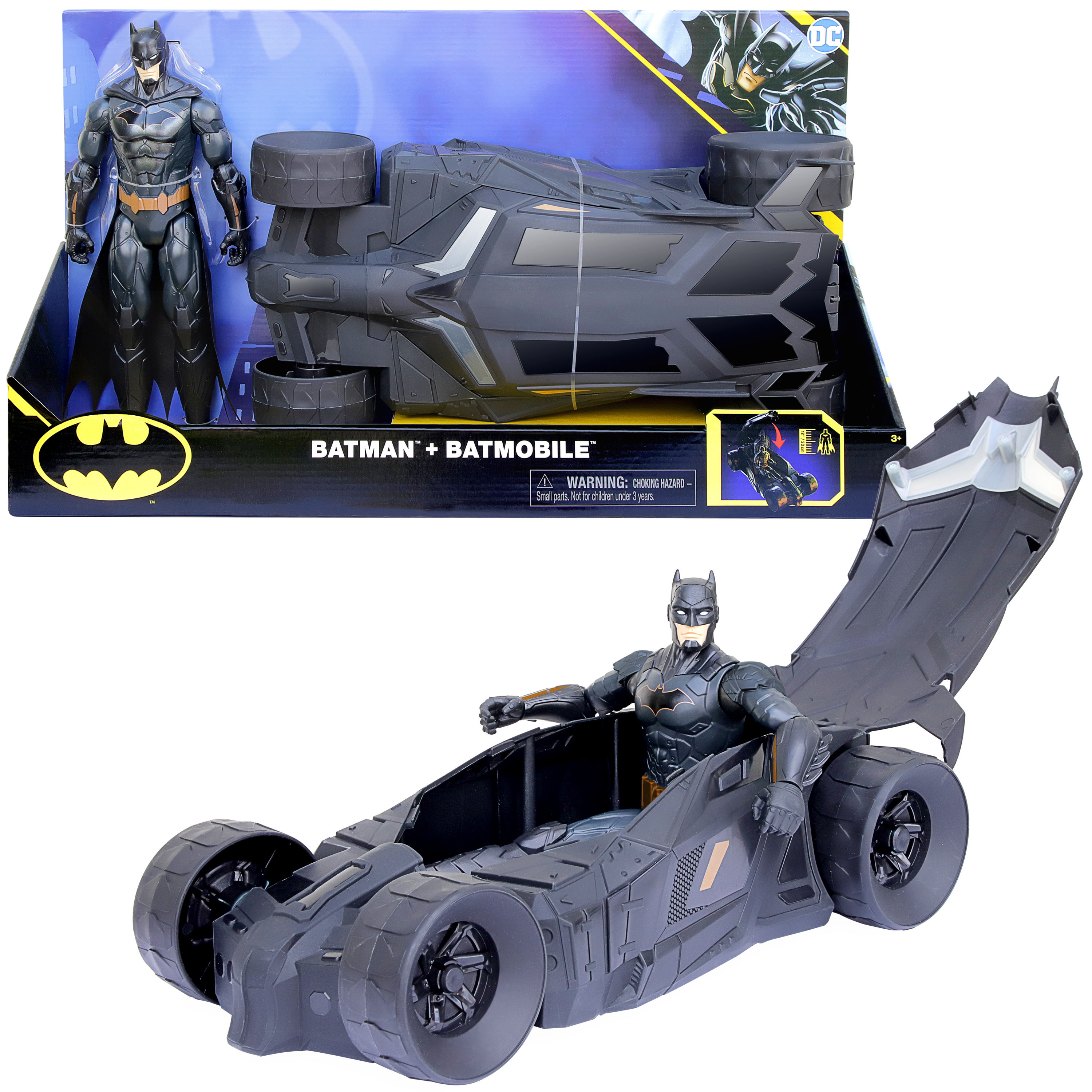 Spin Master DC Comics Batman - Batman en Batmobile-speelset met Batman-actiefiguur van 30 cm