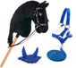 Hobby Horse Land Hobbyhorse Black Star Zwart Fries Paard - Maat A3 (L) - Met Hoofdstel, Halster en Blauwe Vliegenkap