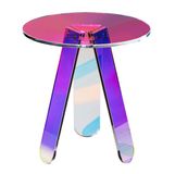 Table d'appoint acrylique sans marque - Table basse ronde - Ø45 x 48 cm - Multicolore/Transparent
