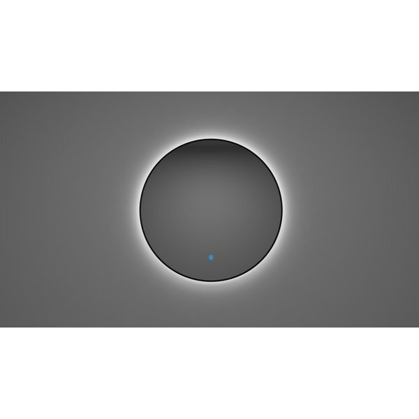 Wiesbaden Novi ronde spiegel met LED, dimbaar 60 cm mat zwart 38.3705