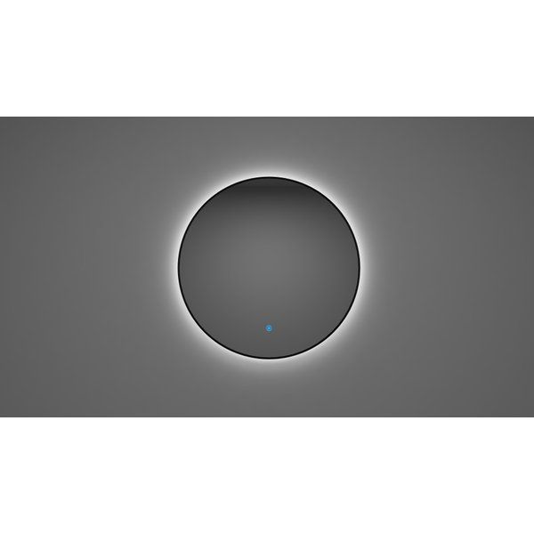 Wiesbaden Novi ronde spiegel met LED, dimbaar 60 cm mat zwart 38.3705