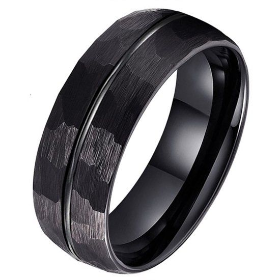 TJ Tom Jaxon Tom Jaxon Wolfraam Ring Facet Groef Mat Zwart-17mm