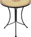 Spetebo Table d'appoint en métal avec plateau en mosaïque, demi-rond, table de jardin décorative, table de balcon