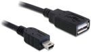 DeLOCK 82905 USB 2.0 Kabel - USB A naar Mini-USB B - Male/Male - 0,5 m - Zwart