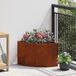 VidaXL Hoek plantbak roestkleurig 45 x 45 x 35 cm weervast staal