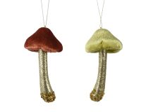 Decoris Kersthanger Paddenstoel 7x7x14cm - 1 stuk