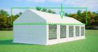 Tente de réception toit 4x10 m - PVC 500 g/m², hauteur latérale 2 m, sans cadre - Blanc
