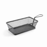 Lacor - 61155 - Serveermand, zwart, rechthoekig, frituurmand, roestvrij staal, niet geschikt voor frituren, 21 x 11 x 6 cm, matte zwarte afwerking