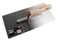 Home It® Work pleisterspaan/afwerkspaan 280 x 135 mm, koolstofstaal met houten handgreep, voor mortel en pleister