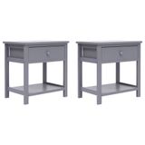 VidaXL Table de chevet 2 pièces Gris 40x29x42 cm bois de paulownia