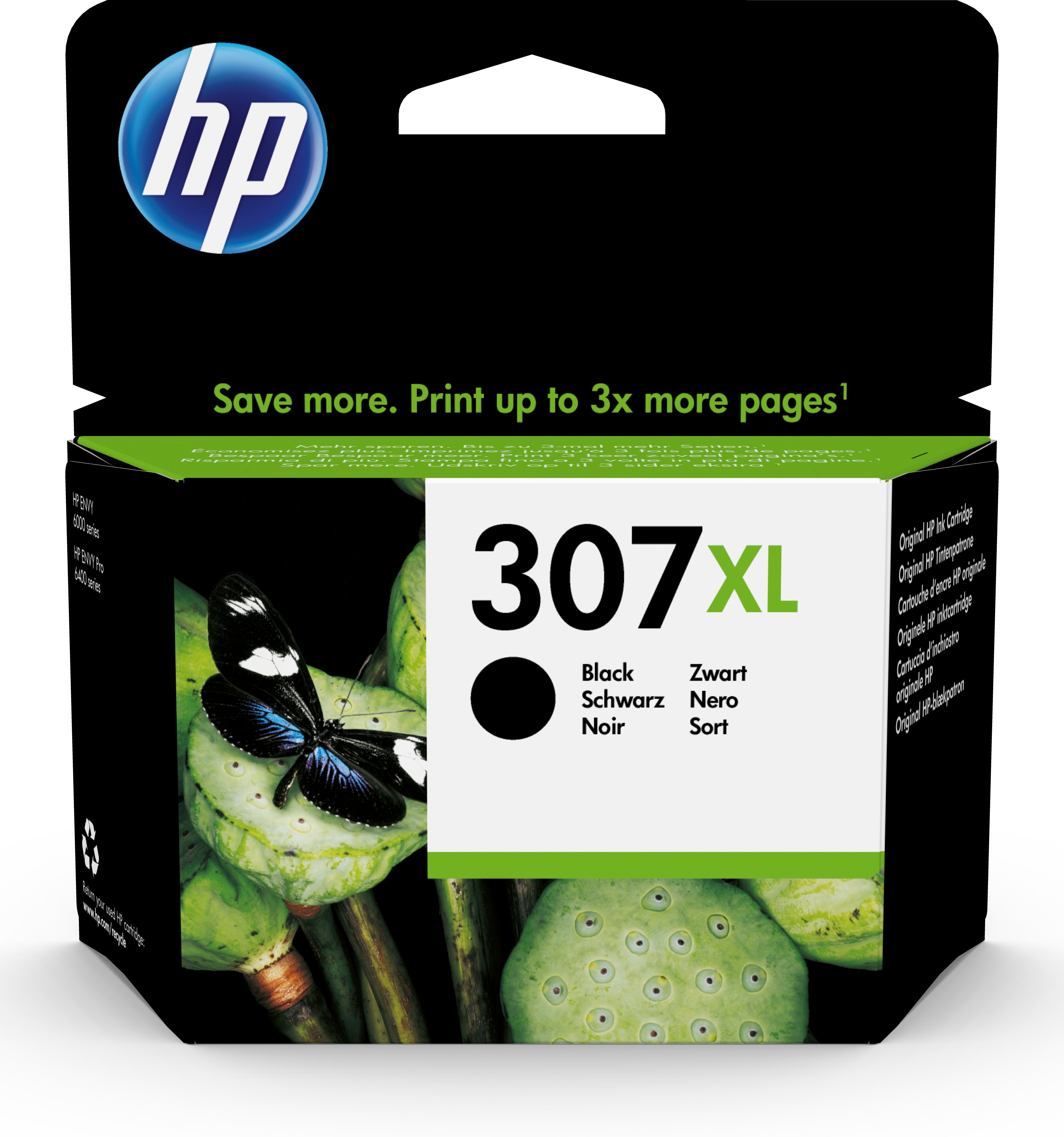HP 307XL originele extra high-capacity zwarte inktcartridge single pack / zwart