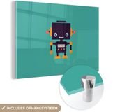 MuchoWow® Glasschilderij 30x20 cm - Robot - Acrylaat - Modern