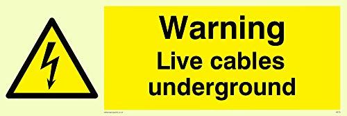 Viking Signs Waarschuwing Levende kabels ondergronds bord - 200x600mm
