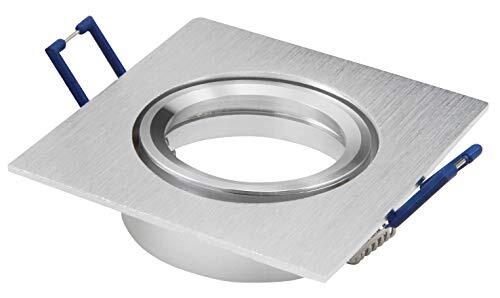 MC-Shine DL-270 Inbouwframe voor halogeen en LED-spots, vierkant, 84 x 84 mm, draaibaar, clip-sluiting, bi-color