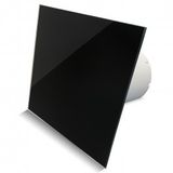Whisper Badkamer/toilet ventilator - standaard - Ø125mm - vlak glas - glans zwart