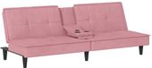 vidaXL Slaapbank met bekerhouders fluweel roze
