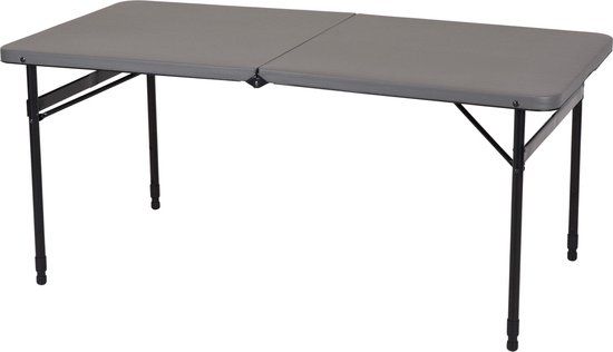 Redcliffs Campingtafel - 122 x 61 cm - Donkergrijs - Opvouwbaar en Verstelbaar