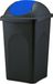 Thats Shopping GmbH BigDean Vuilnisbak, groot, 60 liter - zwart - met scharnierend deksel, blauw - van kunststof