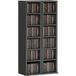 Homcom Armoire de rangement CD-DVD - 6 + 6 compartiments - Capacité max. 204 CD - 21 x 22,5 x 88,5 cm - Noir