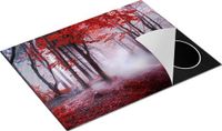 Chefcare Inductie Beschermer Rood Bos met Bomen - 77x59 cm - Inductie Mat