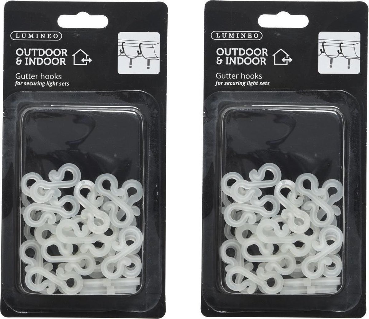 Lumineo 48x Kerstverlichting/feestverlichting bevestiging dakgoot