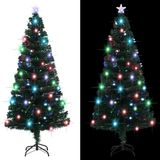 vidaXL - Sapin de Noël pré-illuminé avec support et fibre optique LED 180 cm