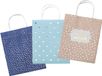 Folia Cadeauzakjes Kraftpapier met Hotfoil Versiering, Blauw/Beige/Roze, 12 stuks