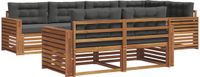 vidaXL - Hoek loungeset - 7 zitplekken - Natuurlijk en antraciet - Acacia hout