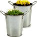 Arte r Pot de fleurs/pot de fleurs seau - 2x - zinc - argent - D12 x H16 cm