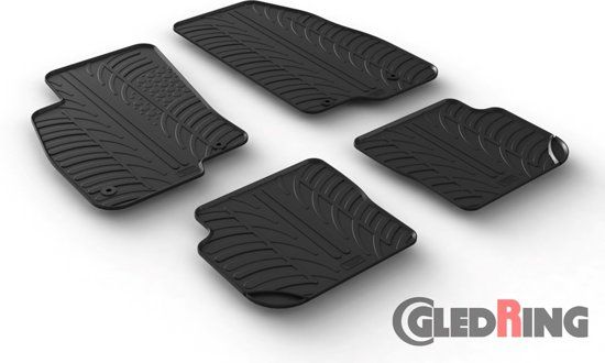 Gledring Rubbermatten Fiat Punto 2014- (T profiel 4-delig + montageclips)