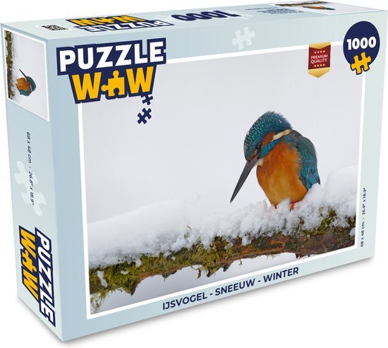 MuchoWow Puzzel IJsvogel - Sneeuw - Winter - Legpuzzel - Puzzel 1000 stukjes volwassenen