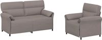 vidaXL Canapé 2 places Taupe Tissu