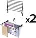 Foxydry 2x Fold 82 cm noir sèche-linge mural système de clic - 82 x 50 x 10 cm