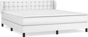 vidaXL Boxspringbed met matras, kunstleer, wit, 180x200 cm