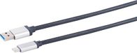 3x 1aTTack.de 3 x 2m USB-A naar USB-C adapterkabel, USB 3.0, 2m, vergulde contacten, blauwe textielmantel