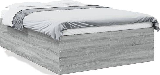vidaXL Bedframe - Hout - Grijs Sonoma - 140x190 cm