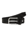 Vanzetti Leren Riem Braided Men's Belt 35 mm W100 Black Zwart