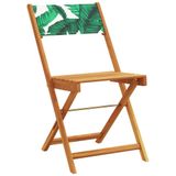 VidaXL Chaise de jardin terrasse acacia, polyester vert