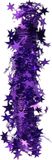 Inge-glas Inge Christmas Goods Spiraal kerstslinger - paars - folie - 750 cm - sterren