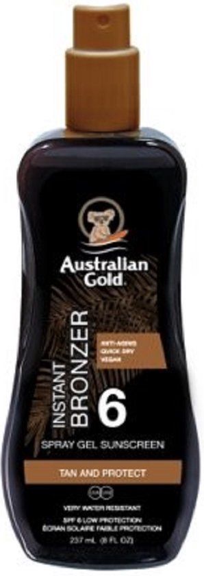 Australian Gold SPF 6 Spray Gel met Bronzer - 237 ml