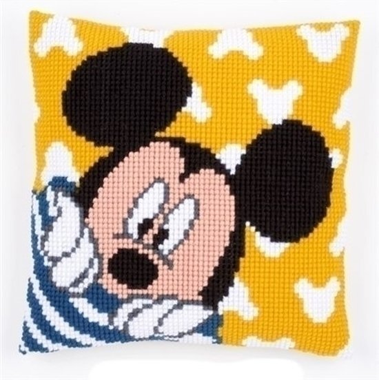 Vervaco Disney Kruissteekkussen Mickey kiekeboe 0167235