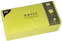 Papstar 150 Servetten DAILY Collection 1/4 vouw 24 cm x 24 cm lime