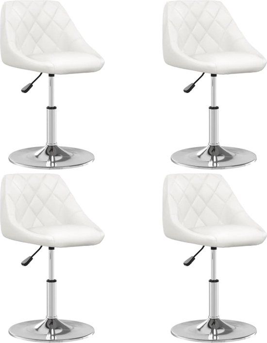 VidaXL Eetkamerstoelen 4 stuks Kunstleer Wit
